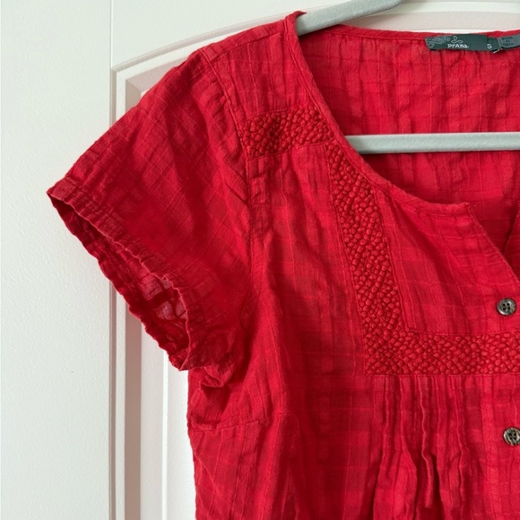 Women’s Red Prana Lucy Short Sleeve Blouse - Picture 4 of 6